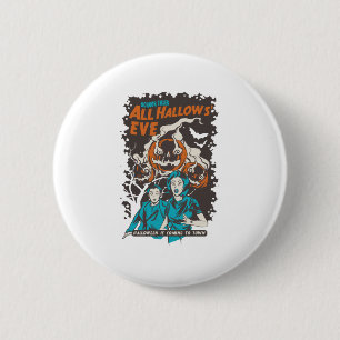 Halloween komt: drie griezelige Jack O Lantern Ronde Button 5,7 Cm
