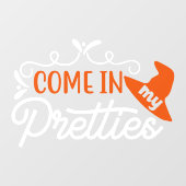 Halloween Komt in mijn schatjes heks Raamsticker (Vel)