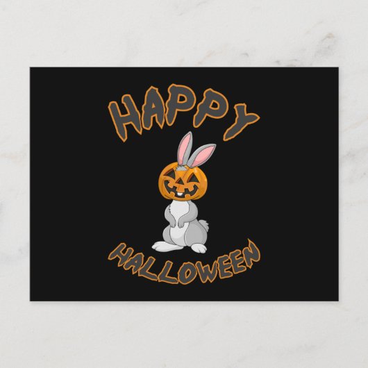 Halloween konijn pompoen horror cadeau idee briefkaart (Voorkant)