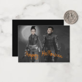 Halloween koning en koningin van het donker notitiekaartje (Voorkant / Achterkant in situ)