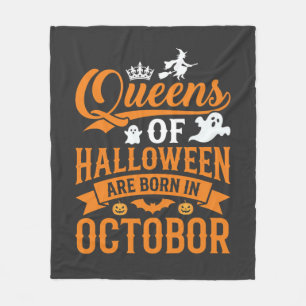 Halloween Koninginnen Geboren in Oktober Vintage T Fleece Deken
