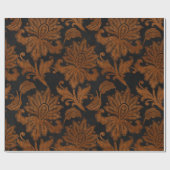 Halloween Koninklijke Bloemendamask Cadeaupapier (Vlak)