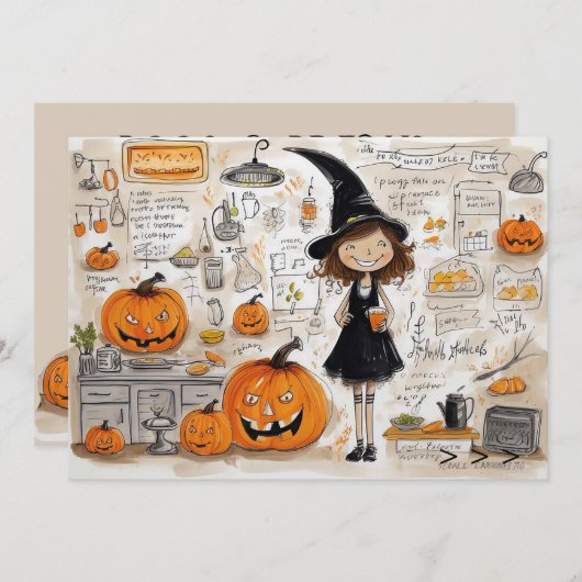 Halloween-kookplaat Kaart (Voorkant / Achterkant)