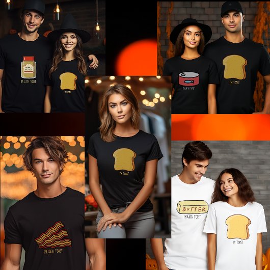 Halloween koppels bijpassende kostuum pindakaas t-shirt