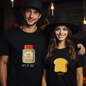 Halloween koppels bijpassende kostuum pindakaas t-shirt