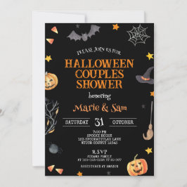 Halloween Koppels Douche, Baby shower Kaart