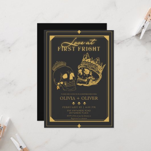 Halloween koppels douche kaart (Voorkant / Achterkant in situ)