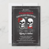 Halloween koppels douche uitnodiging. Zwart en roo Kaart (Voorkant)
