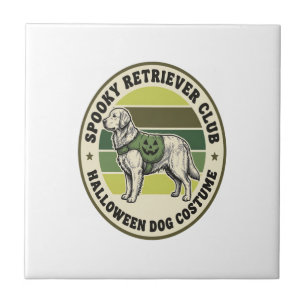 Halloween kostuum badge voor Golden Retriever vint Tegeltje