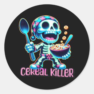 Halloween Kostuum Cereal Killer Grappig Ontbijt Ce Ronde Sticker