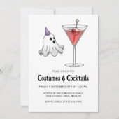 Halloween Kostuum & Cocktail Feest Kaart (Voorkant)