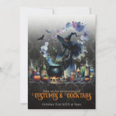 Halloween Kostuum & Cocktails Heksenuitnodiging Kaart (Voorkant)