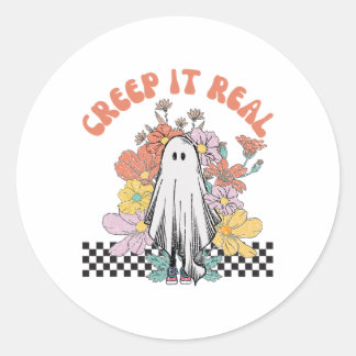 Halloween kostuum creep is echt ronde sticker
