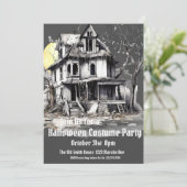 Halloween Kostuum Feest, Haunted House Kaart (Staand voorkant)