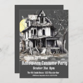 Halloween Kostuum Feest, Haunted House Kaart (Voorkant / Achterkant)