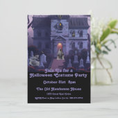 Halloween Kostuum Feest, Haunted House Kaart (Staand voorkant)