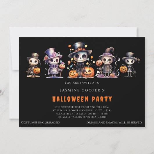 Halloween kostuum feest kaart (Voorkant)