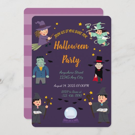 Halloween kostuum feest Uitnodiging (Voorkant / Achterkant)