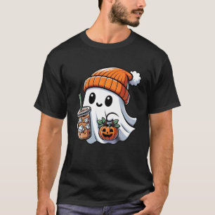 Halloween Kostuum Geest Drinkende Pompoen Meisjes  T-shirt