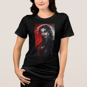 Halloween kostuum Gothic Vampire stripkunst meisje Tri-Blend Shirt