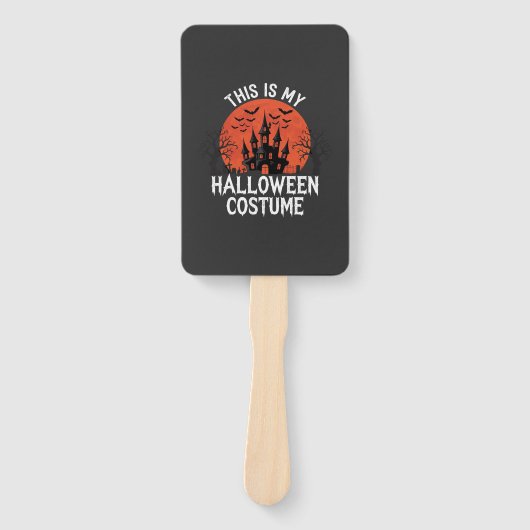 Halloween Kostuum Heel Geestig Kasteel Vector Desi Handwaaier (Voorkant)