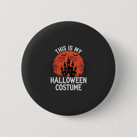 Halloween Kostuum Heel Geestig Kasteel Vector Desi Ronde Button 5,7 Cm (Voorkant)