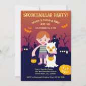 Halloween Kostuum Jongen Verjaardagsfeest Kaart (Voorkant)