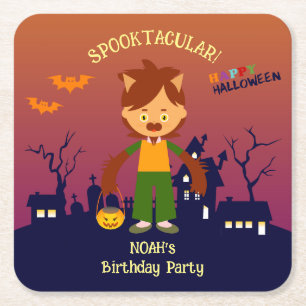 Halloween Kostuum Jongen Verjaardagsfeest Kartonnen Onderzetters