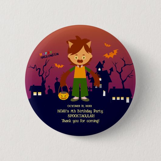 Halloween Kostuum Jongen Verjaardagsfeest Ronde Button 5,7 Cm (Voorkant)