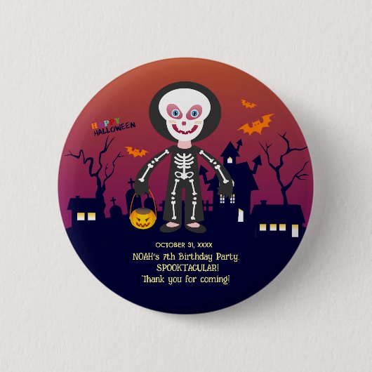 Halloween Kostuum Jongen Verjaardagsfeest Ronde Button 5,7 Cm (Voorkant)