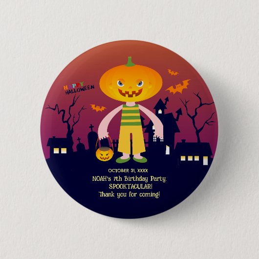 Halloween Kostuum Jongen Verjaardagsfeest Ronde Button 5,7 Cm (Voorkant)