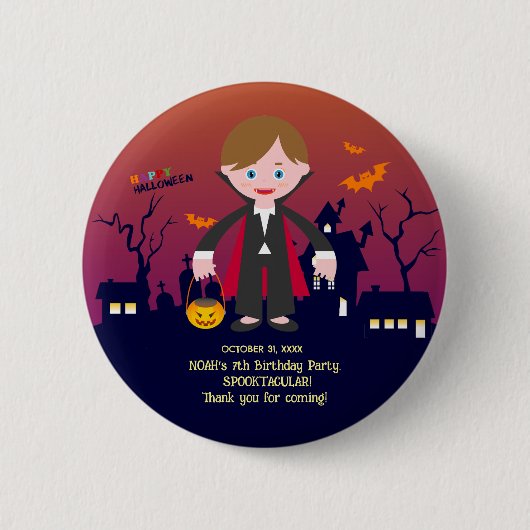 Halloween Kostuum Jongen Verjaardagsfeest Ronde Button 5,7 Cm (Voorkant)