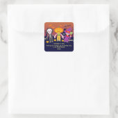 Halloween Kostuum Jongen Verjaardagsfeest Vierkante Sticker (Tas)