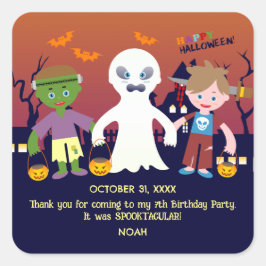 Halloween Kostuum Jongen Verjaardagsfeest Vierkante Sticker