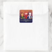 Halloween Kostuum Jongen Verjaardagsfeest Vierkante Sticker (Tas)