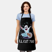 Halloween Kostuum Kapper Ghost Haarstylist I' Schort (Gedragen)