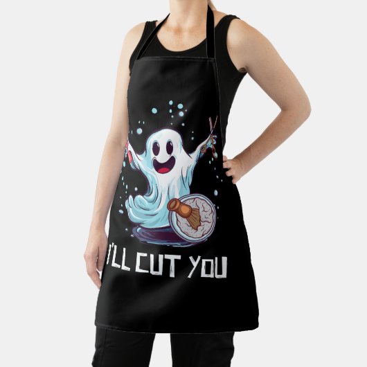 Halloween Kostuum Kapper Ghost Haarstylist I' Schort (Insitu)
