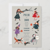 Halloween kostuum kids babyshower uitnodiging (Voorkant)