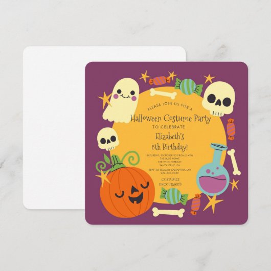 Halloween Kostuum Kids Verjaardagsfeestje Feestdagenkaart (Voorkant / Achterkant)