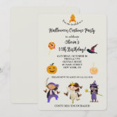 Halloween Kostuum Kids Verjaardagsfeestje Kaart (Voorkant / Achterkant)