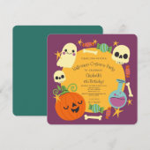 Halloween Kostuum Kids Verjaardagsfeestje Kaart (Voorkant / Achterkant)