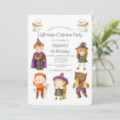 Halloween Kostuum Kids Verjaardagsfeestuitnodiging Kaart (Staand voorkant)