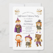 Halloween Kostuum Kids Verjaardagsfeestuitnodiging Kaart (Voorkant)