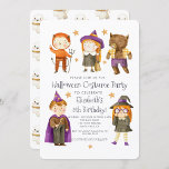 Halloween Kostuum Kids Verjaardagsfeestuitnodiging Kaart<br><div class="desc">Halloween Kostuum Kinder Spook Heks Tovenaar Verjaardagsfeest</div>