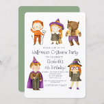 Halloween Kostuum Kids Verjaardagsfeestuitnodiging Kaart<br><div class="desc">Halloween Kostuum Kinder Spook Heks Tovenaar Verjaardagsfeest</div>