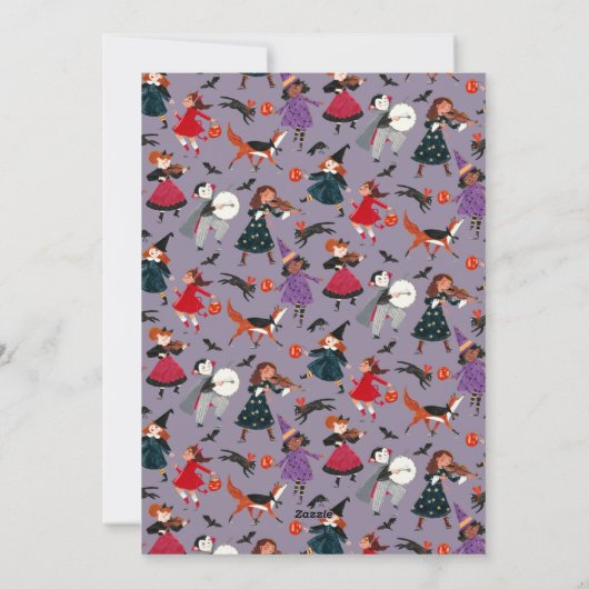 Halloween kostuum kinder babyshower uitnodiging (Achterkant)