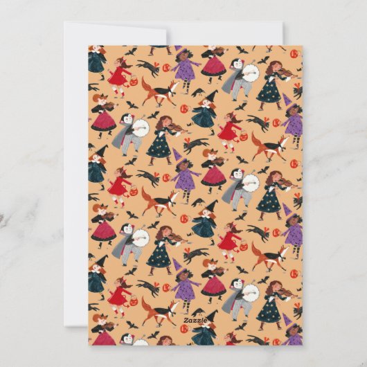 Halloween kostuum kinder babyshower uitnodiging (Achterkant)