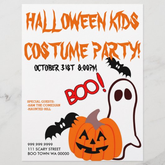 Halloween kostuum kinderfeest Aankondiging Flyer (Voorkant)
