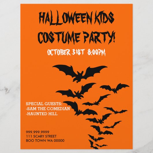 Halloween Kostuum Kinderfeest Aankondiging Flyer (Voorkant)