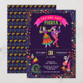 Halloween Kostuum Kleurrijk Feest De los Muertos Kaart (Voorkant / Achterkant)